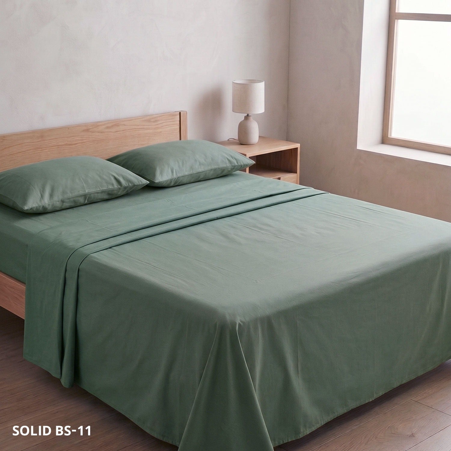 Soft Cotton Solid Color Bedsheet ( Super King Size) with two pillw cover-11