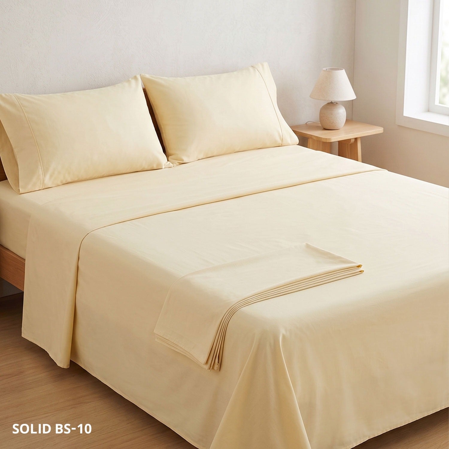 Soft Cotton Solid Color Bedsheet ( Super King Size) with two pillw cover-10