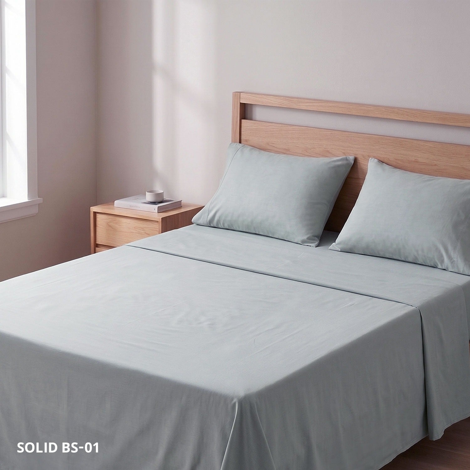 Soft Cotton Solid Color Bedsheet ( Super King Size) with two pillw cover-01