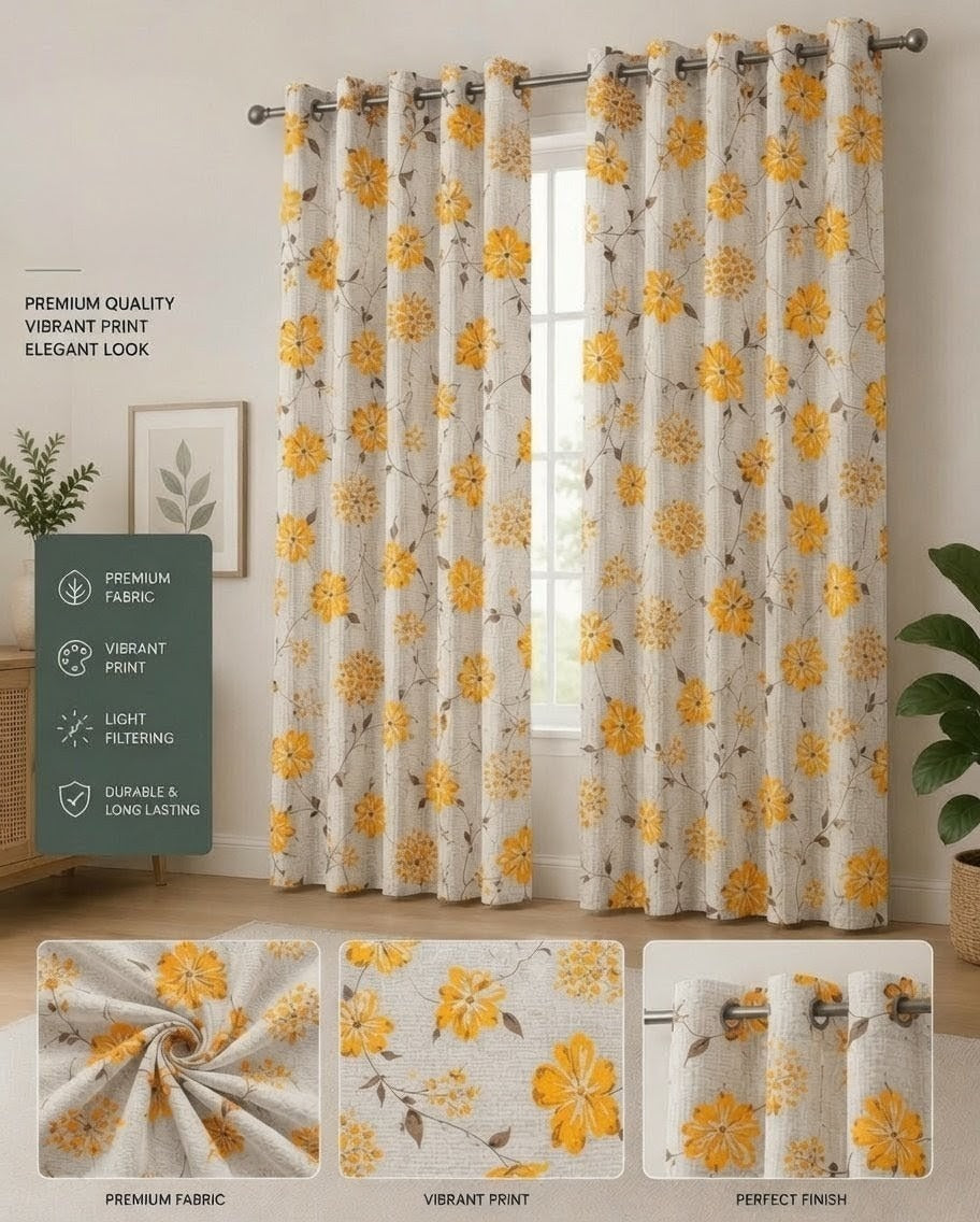 Decorative Waffle Printed Curtain - DC 120
