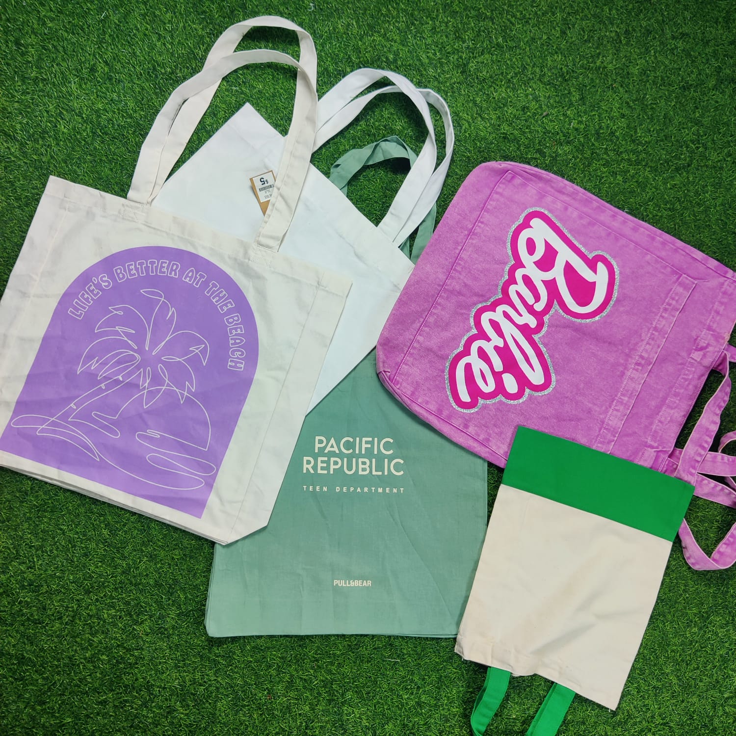 10 Pcs Multicolor Cotton Tote Bags