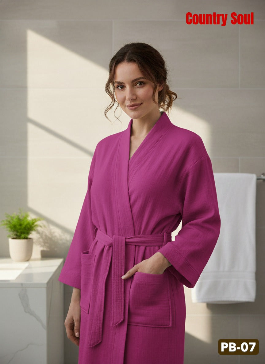 Country Soul Waffle Cotton Bathrobe – Lightweight PB-07