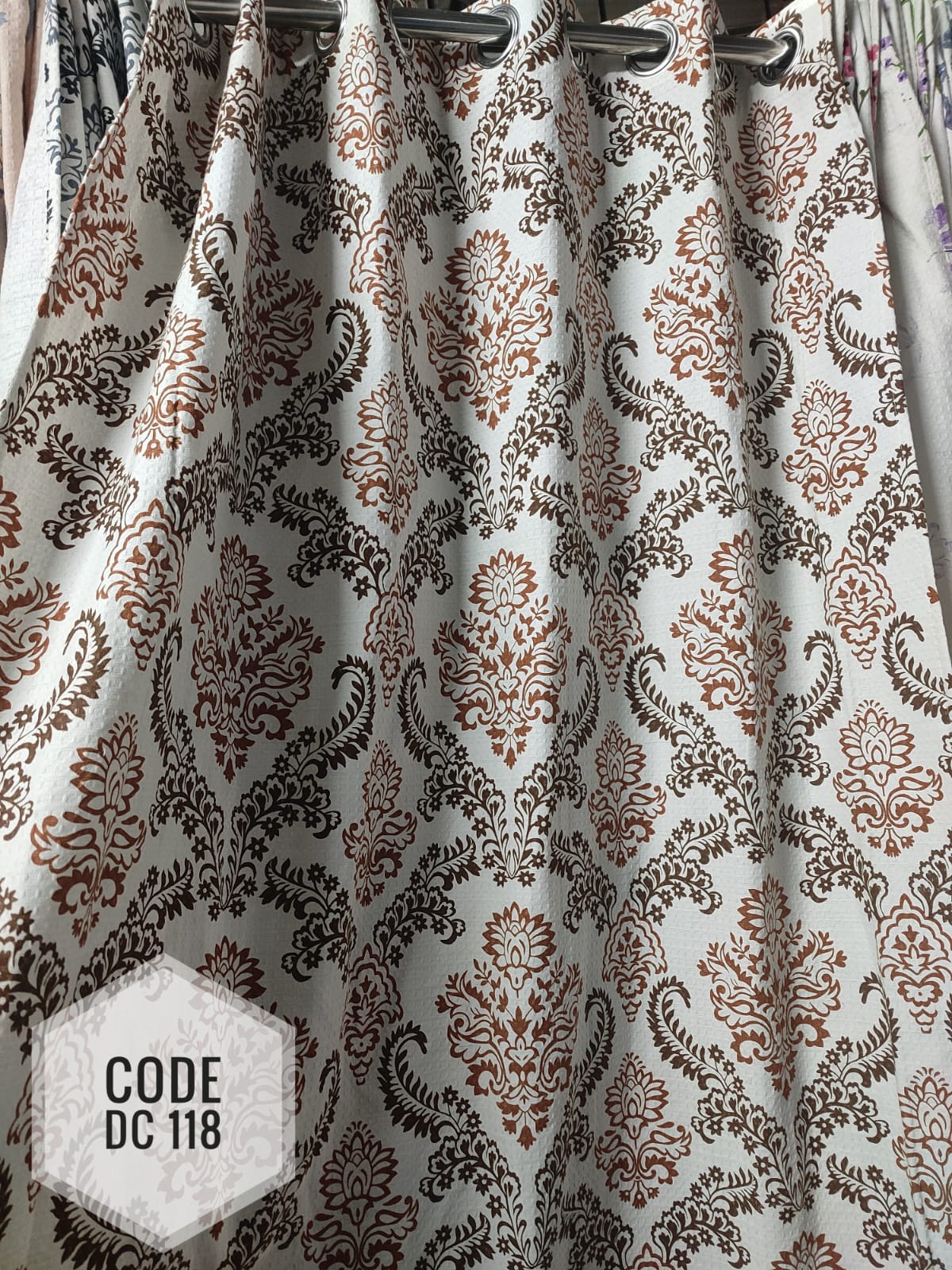 Decorative Waffle Printed Curtain - 118