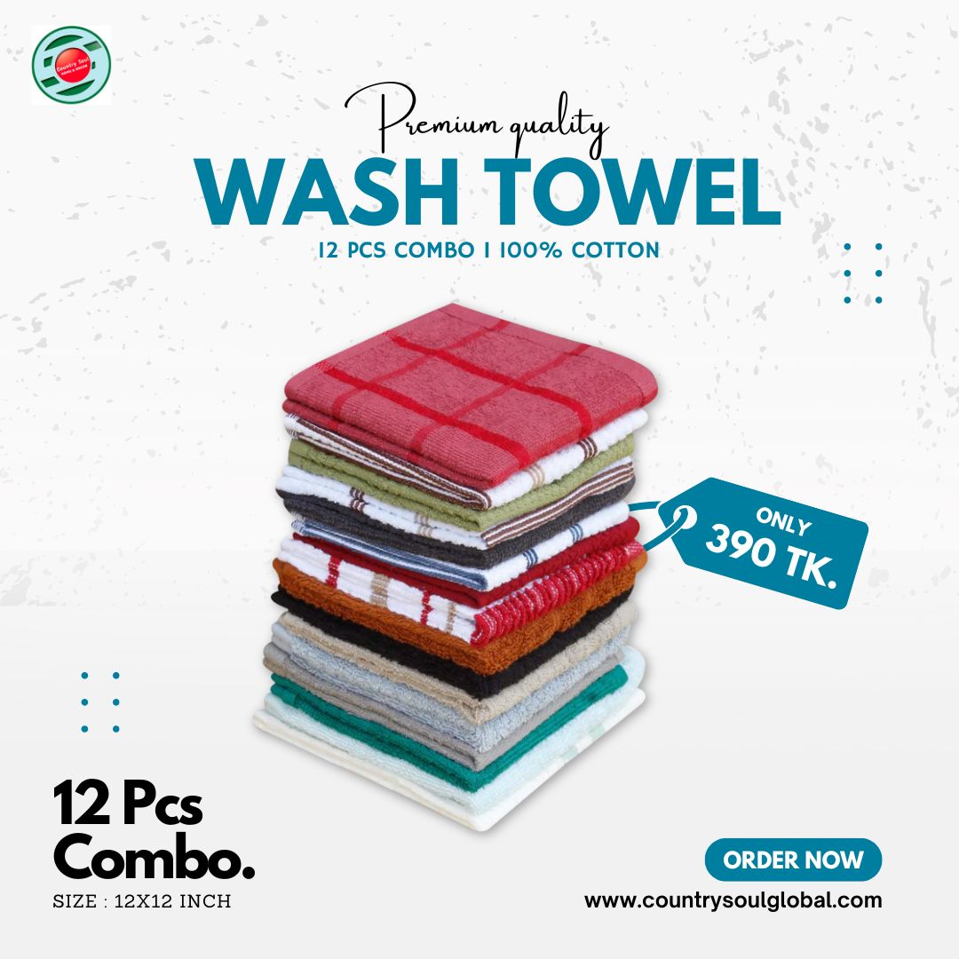 12 Pcs Highly Absorbent Wash Towel