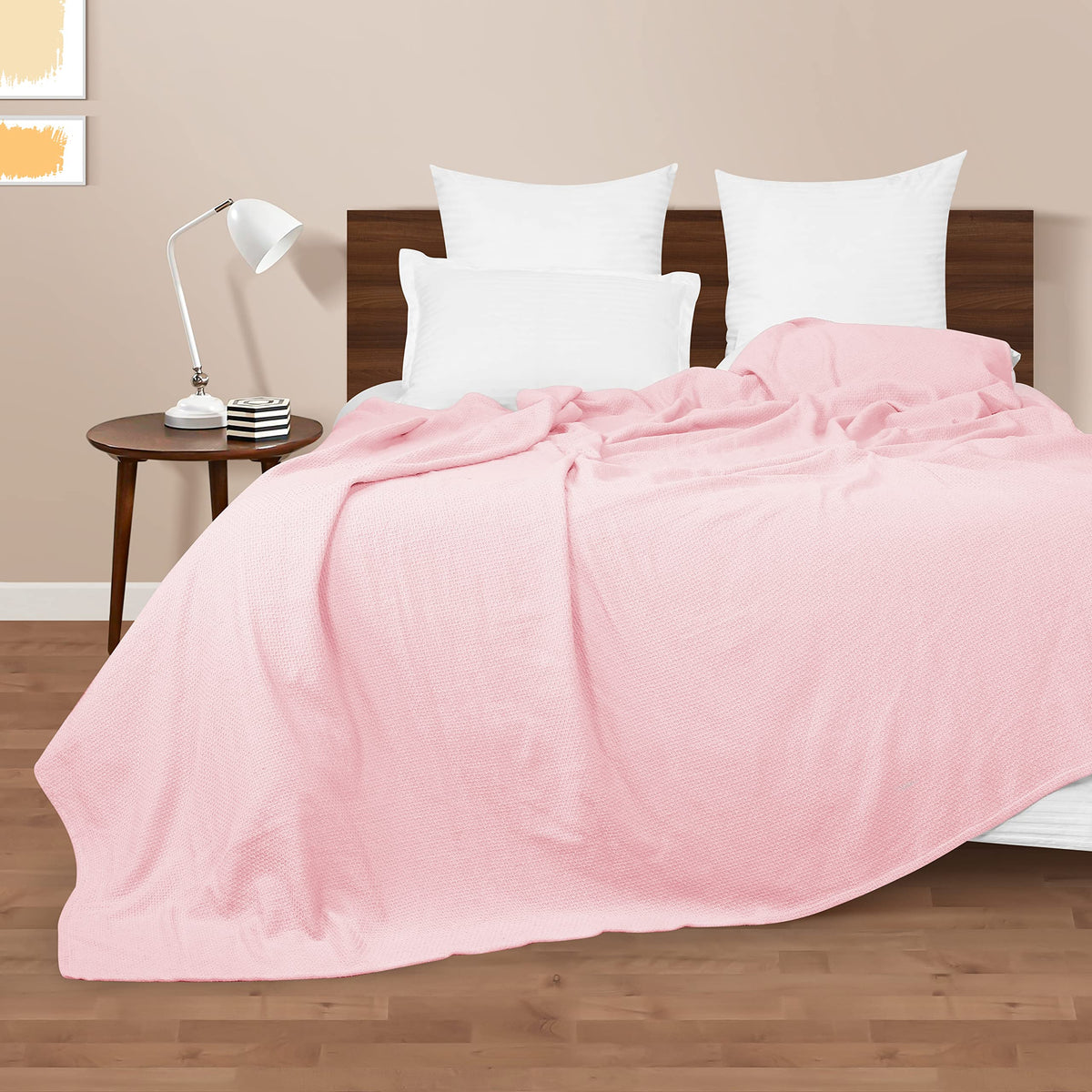 Waffle Blanket King Size 90x100 Inch (2 Pcs Pillow Cover Free)