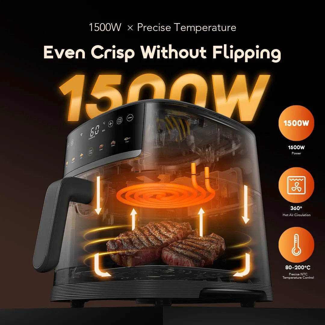 oraimo NutriFry S1 Ultra 1500W 6L Full Touchscreen Air fryer