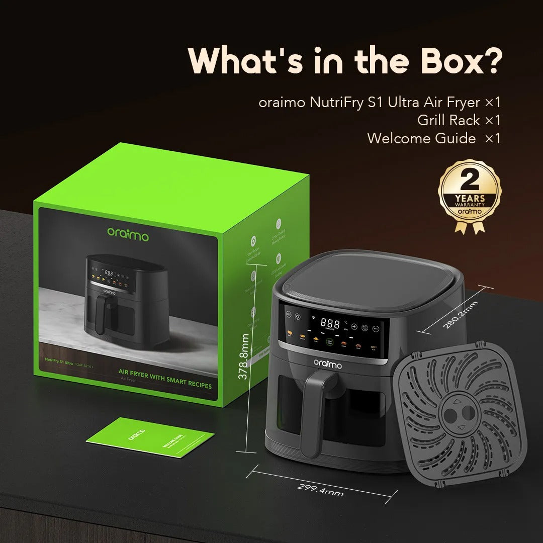 oraimo NutriFry S1 Ultra 1500W 6L Full Touchscreen Air fryer