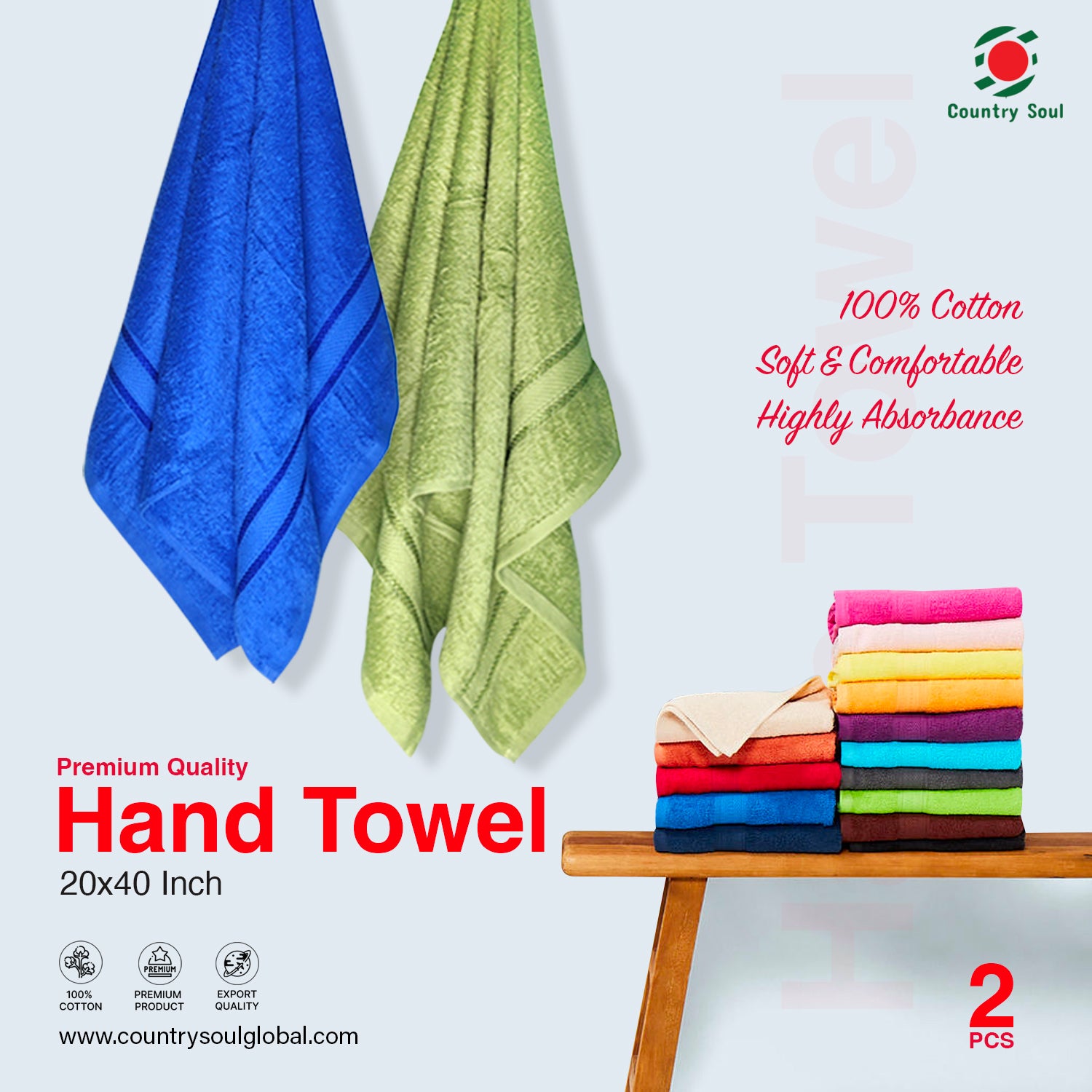 2 Pc Hand Towel/Guest Towel