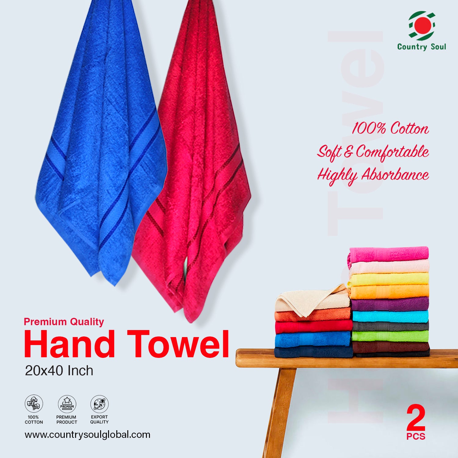 2 Pc Hand Towel/Guest Towel