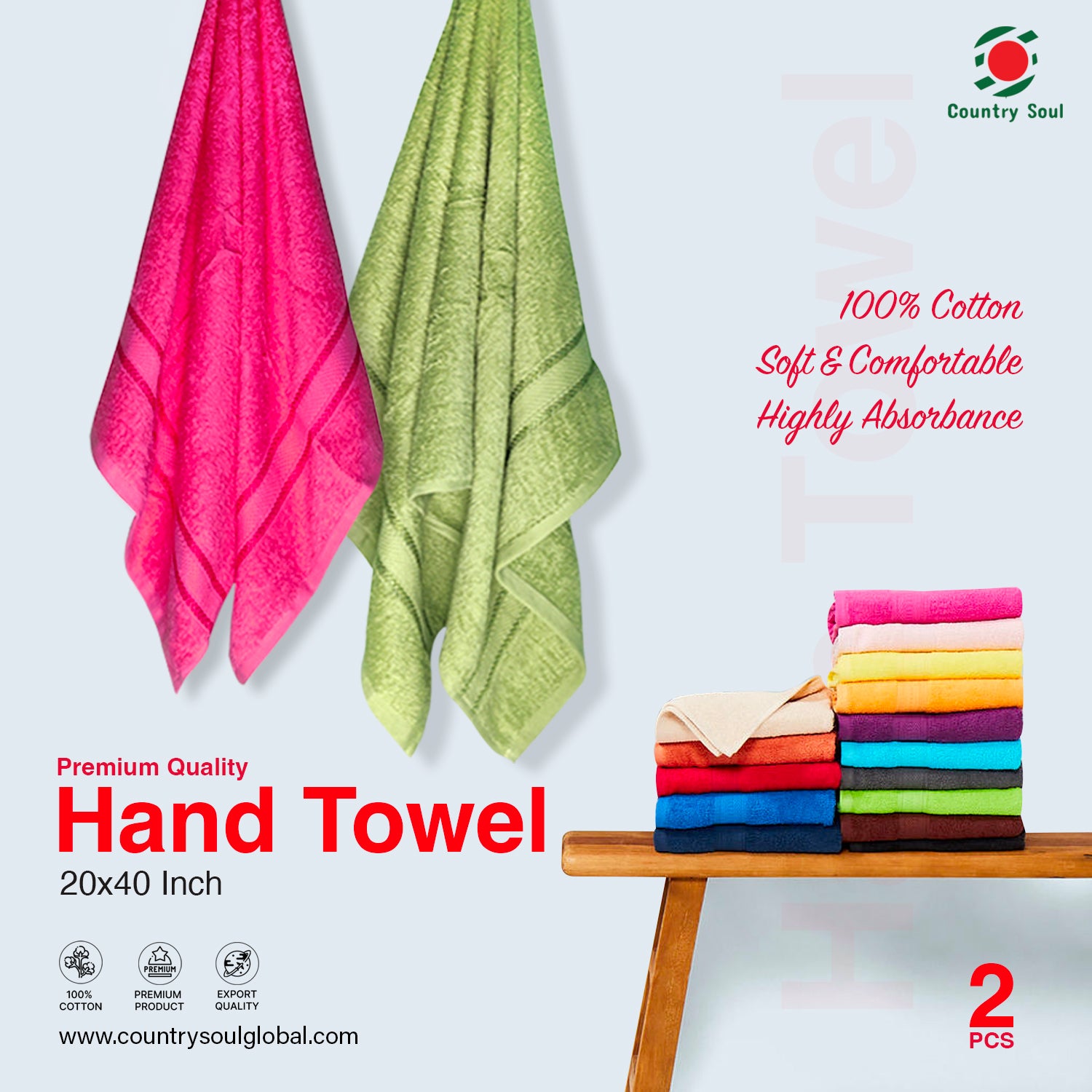 2 Pc Hand Towel/Guest Towel