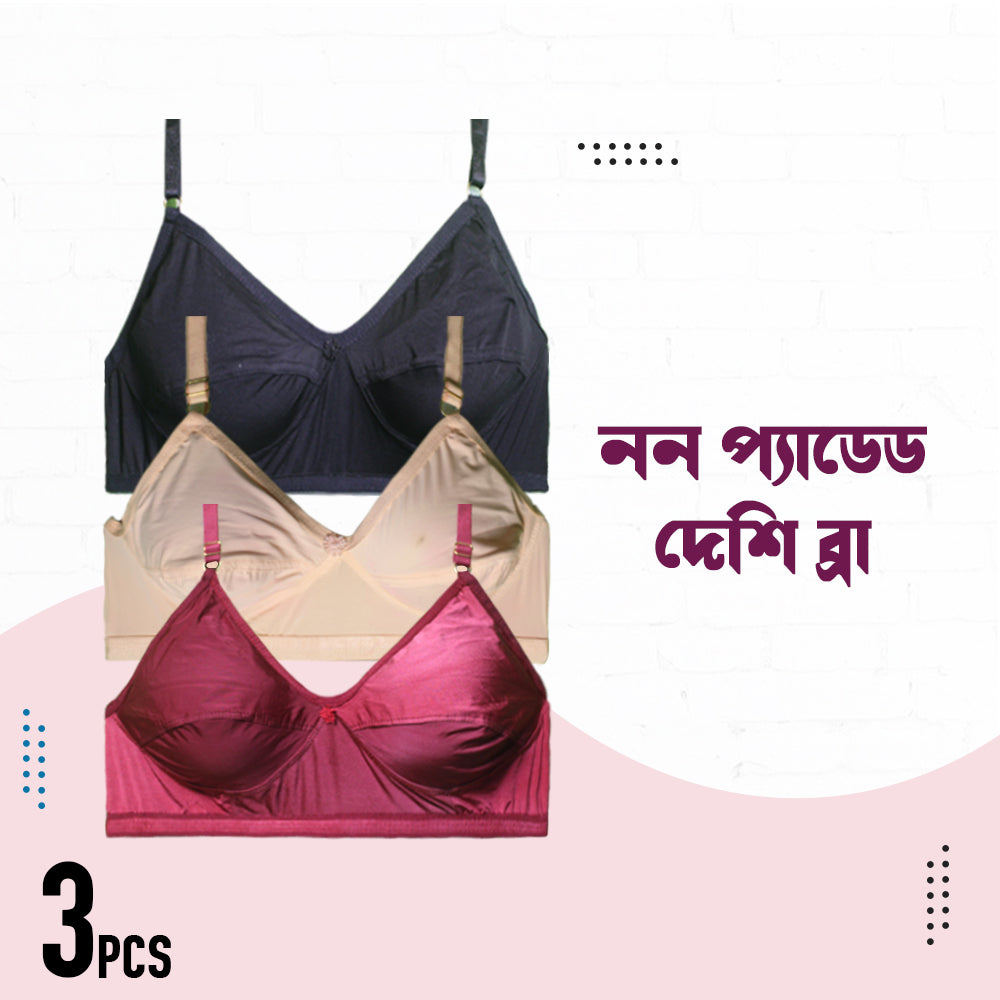 3 Pcs highly comfortable Deshi Bra for Women and Girls