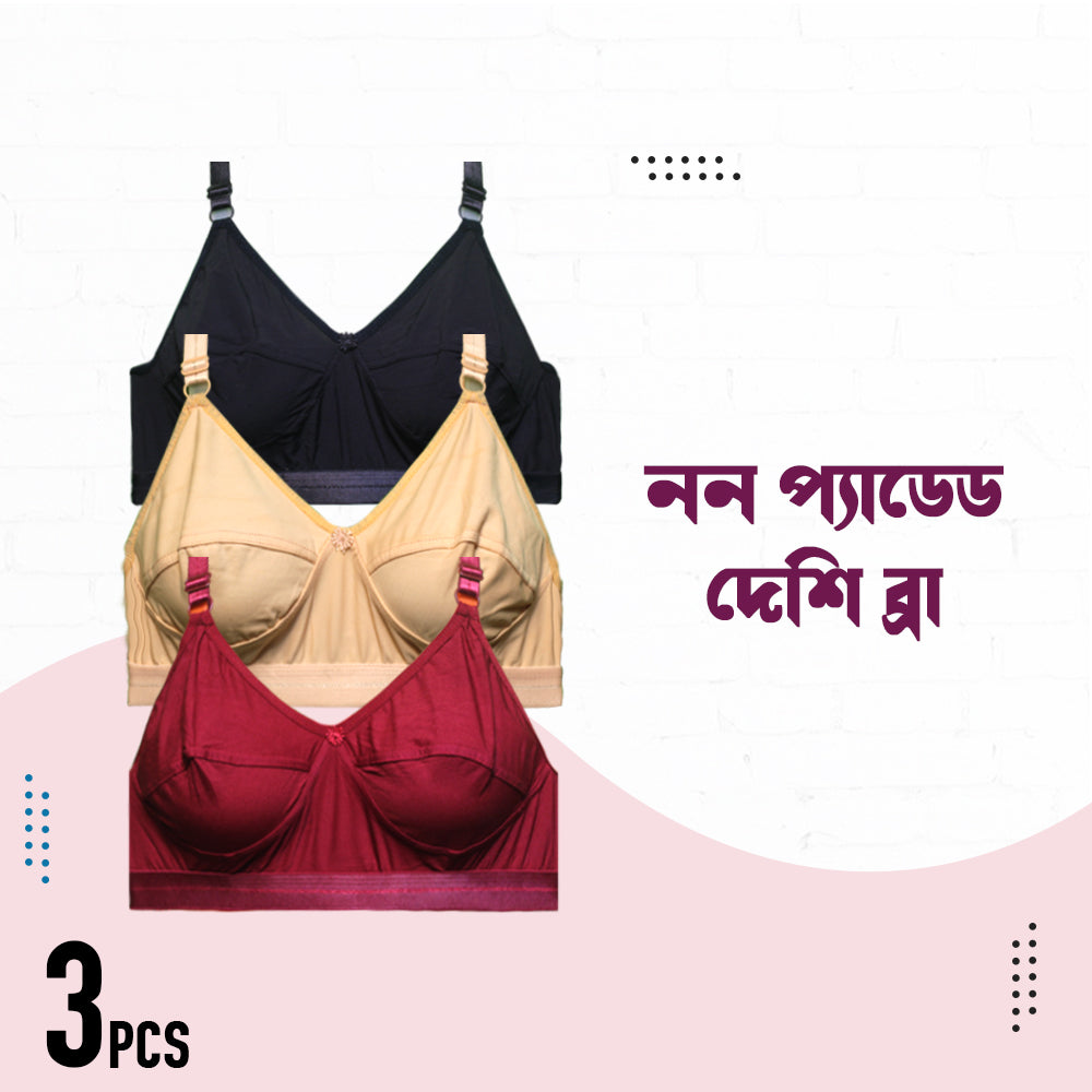 3 Pcs highly comfortable Deshi Bra for Women and Girls