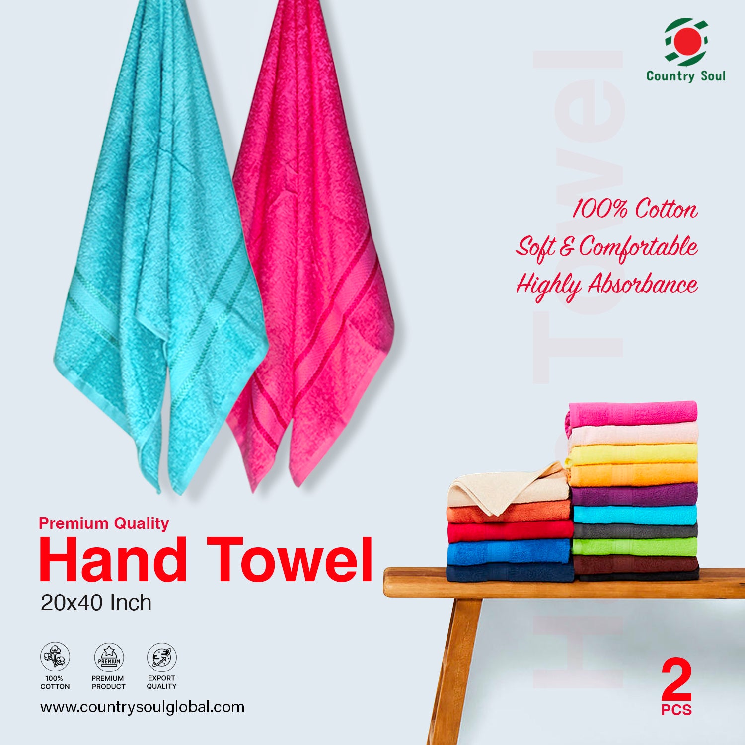 2 Pc Hand Towel/Guest Towel