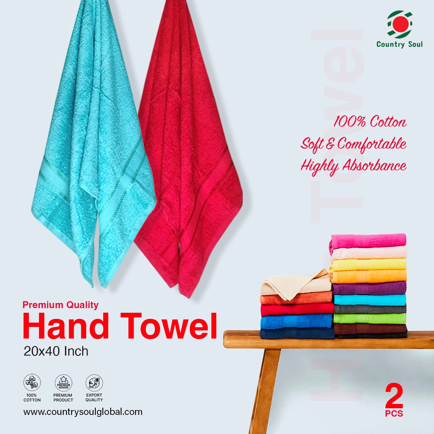 2 Pc Hand Towel/Guest Towel