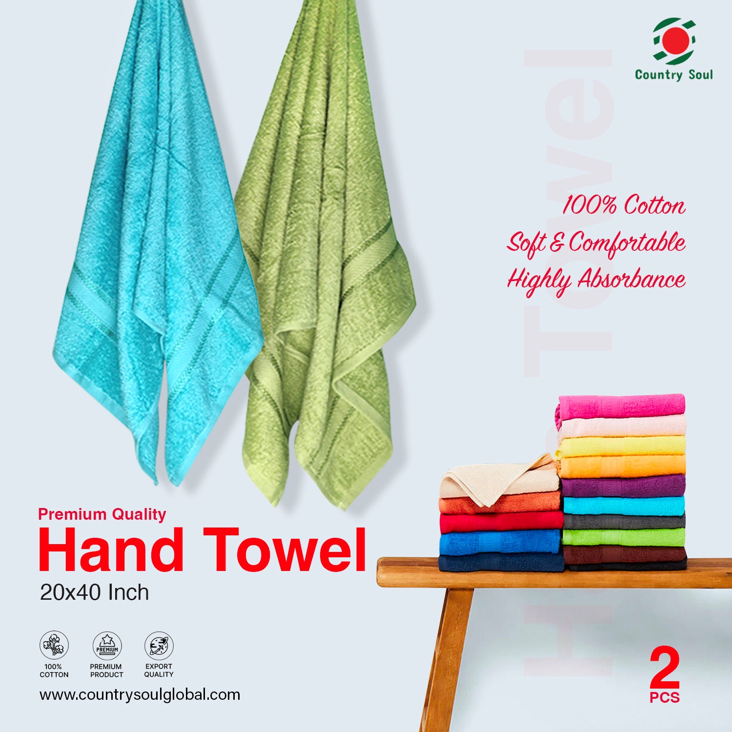 2 Pc Hand Towel/Guest Towel