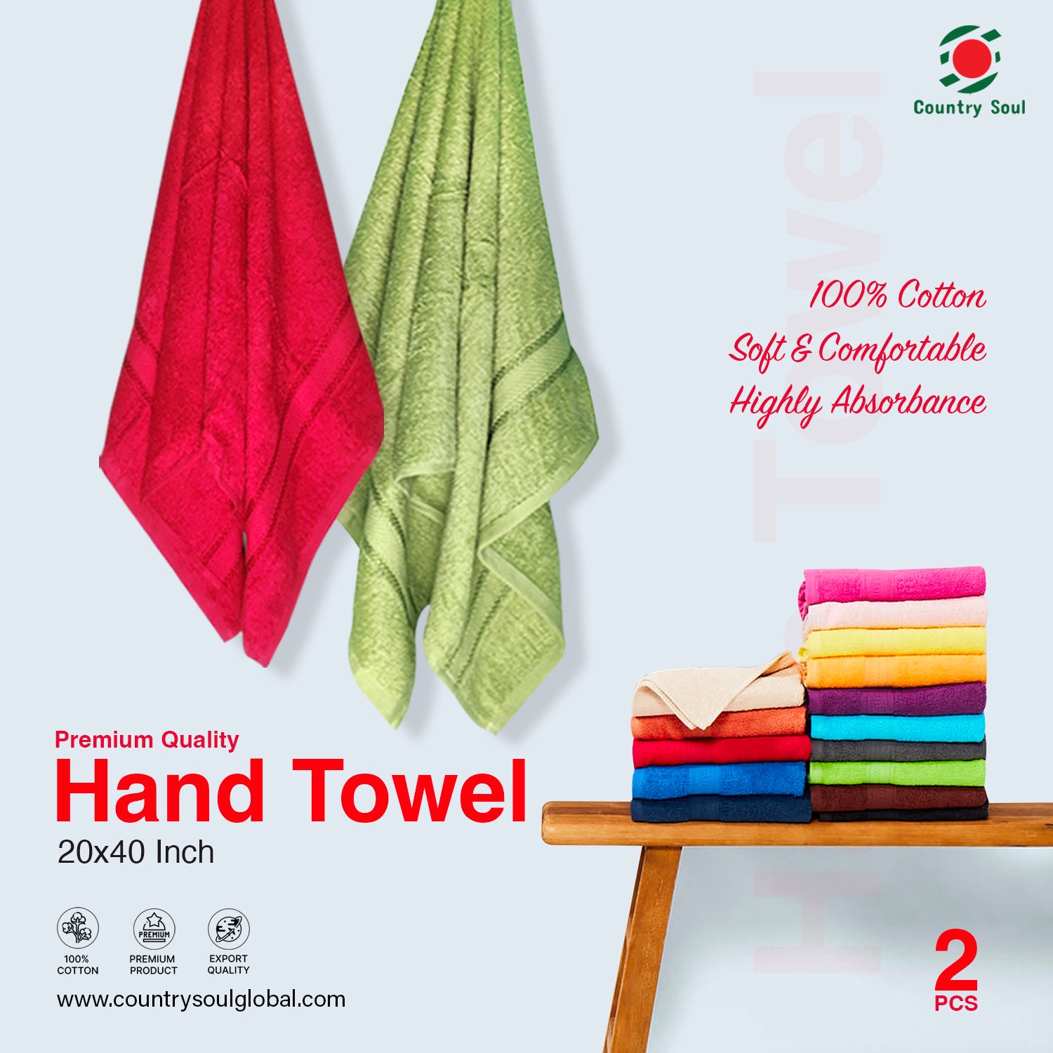2 Pc Hand Towel/Guest Towel