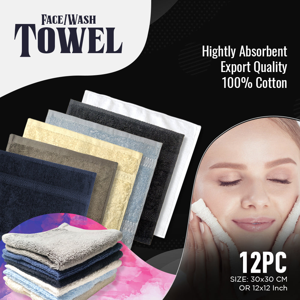 12 PCS WASH TOWEL