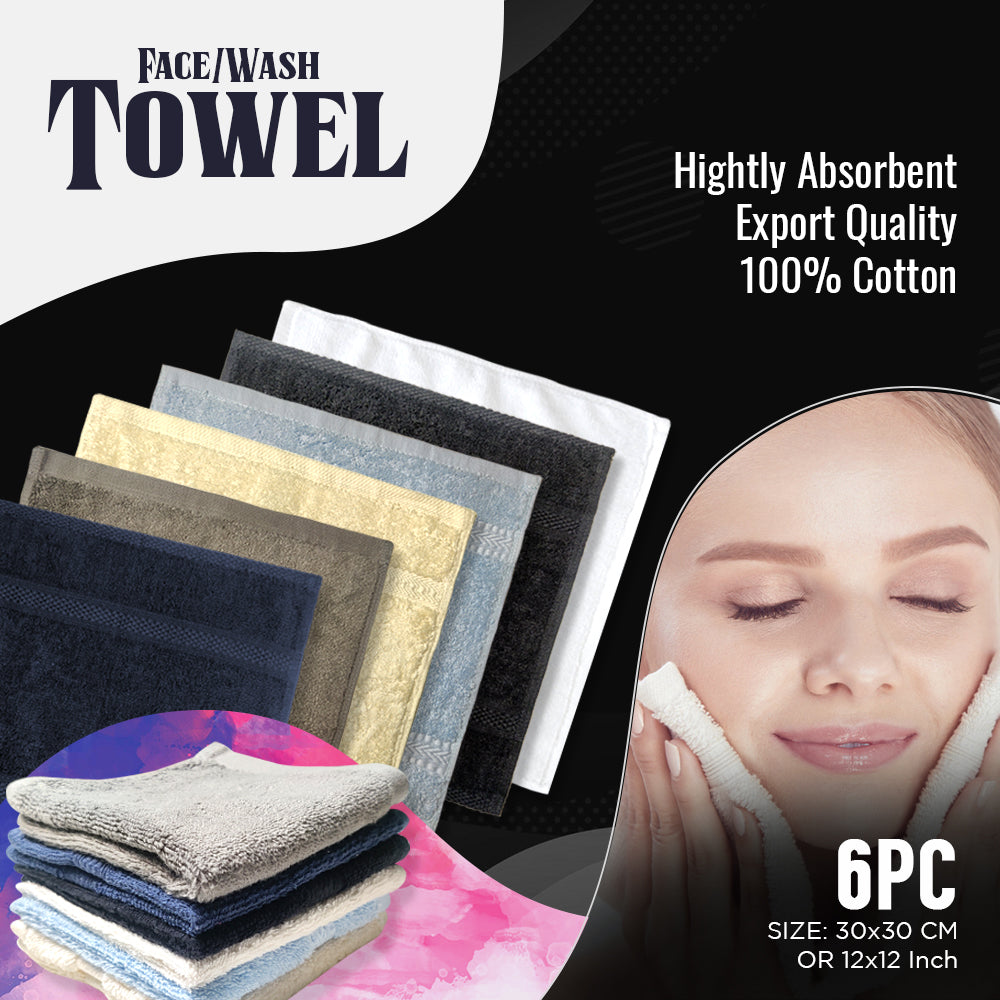 6 PCS WASH TOWEL